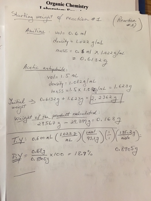 Solved What is the theoretical yield and percent yield for | Chegg.com