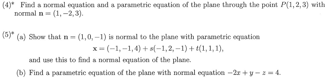 Solved Find a normal equation and a parametric equation of | Chegg.com