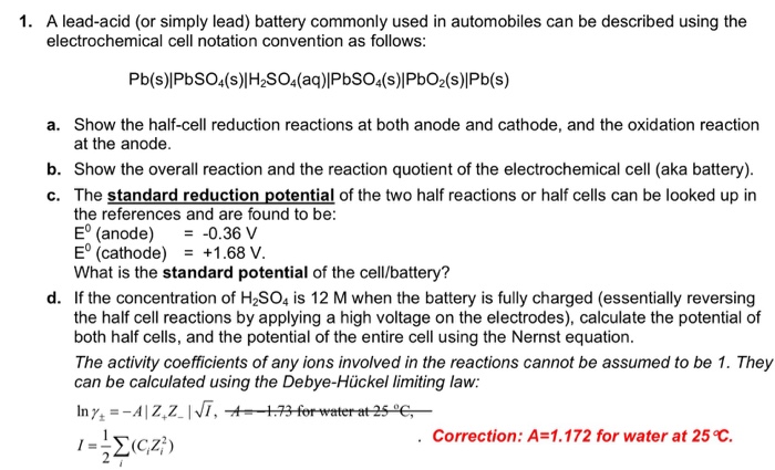 lead acid battery cell notation