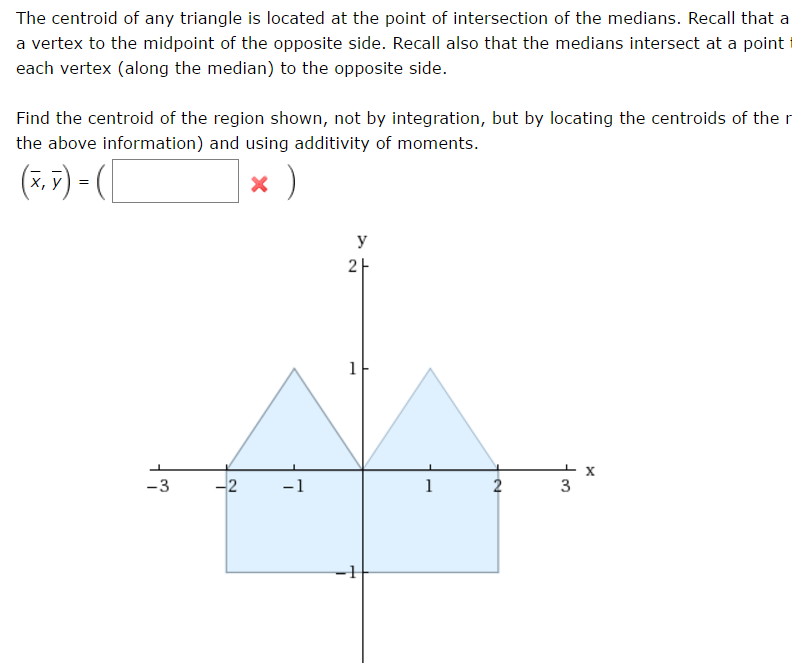 Solved The centroid of any triangle is located at the point