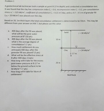 Solved A geotechnical lab technician look a sample at point | Chegg.com