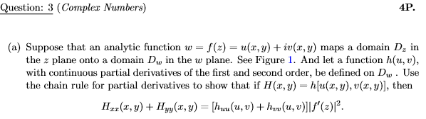 Solved Suppose that an analytic function w = f(z) = u(x, y) | Chegg.com