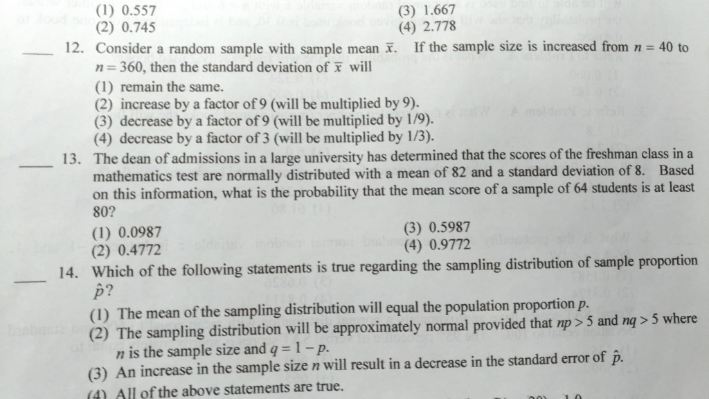 Solved (1) 0.557 (3) 1.667 (2) 0.745 (4) 2.778 12. Consider | Chegg.com