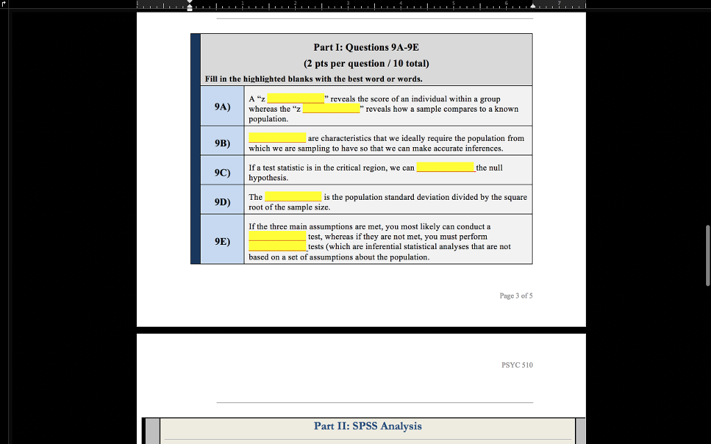 Solved Part I Questions 9a 9e 2 Pts Per Question 10 1620