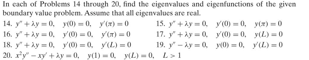 Solved In each of Problems 14 through 20, find the | Chegg.com