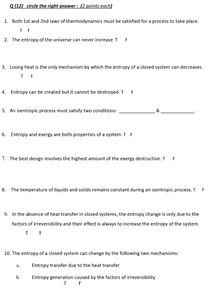 Solved Both 1st and 2nd laws of thermodynamics must be | Chegg.com