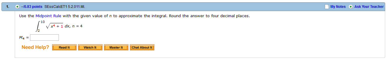 Solved Use the Midpoint Rule with the given value of n to | Chegg.com