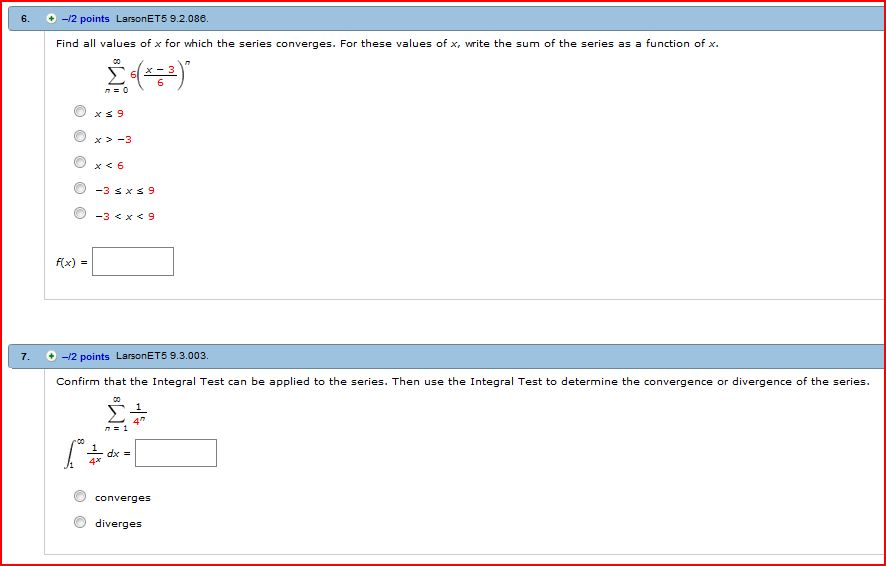 Solved find all values of x for which the series converge chegg