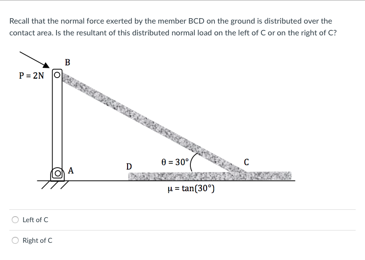 Solved Recall that the normal force exerted by the member | Chegg.com