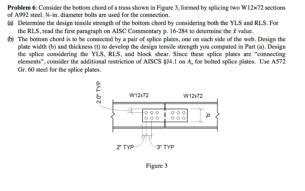 Consider the bottom chord of a truss shown in Figure