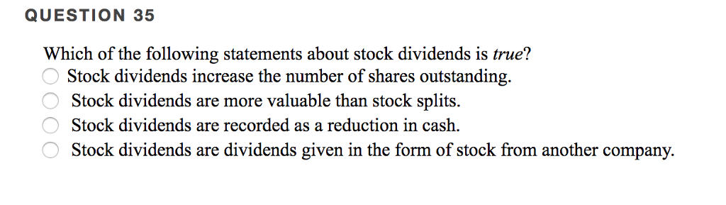 Solved Which of the following statements about stock | Chegg.com
