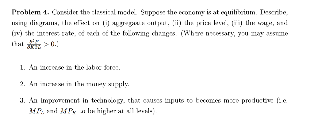 Solved Problem 4. Consider the classical model. Suppose the | Chegg.com