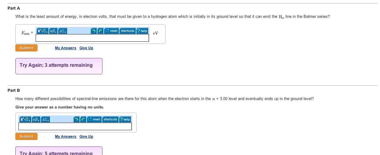 What is the least amount of energy, in electron