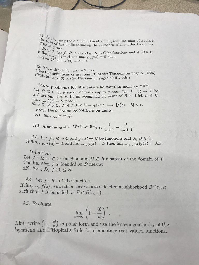 Solved Show, using the epsilon - delta definition of a | Chegg.com