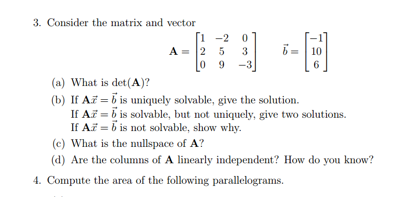 null vector of matrix normal vector