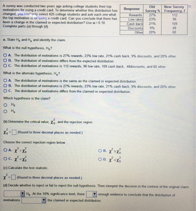 Solved A survey was conducted two years ago asking college | Chegg.com