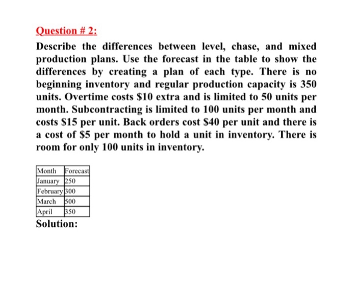 Solved Describe the differences between level, chase, and