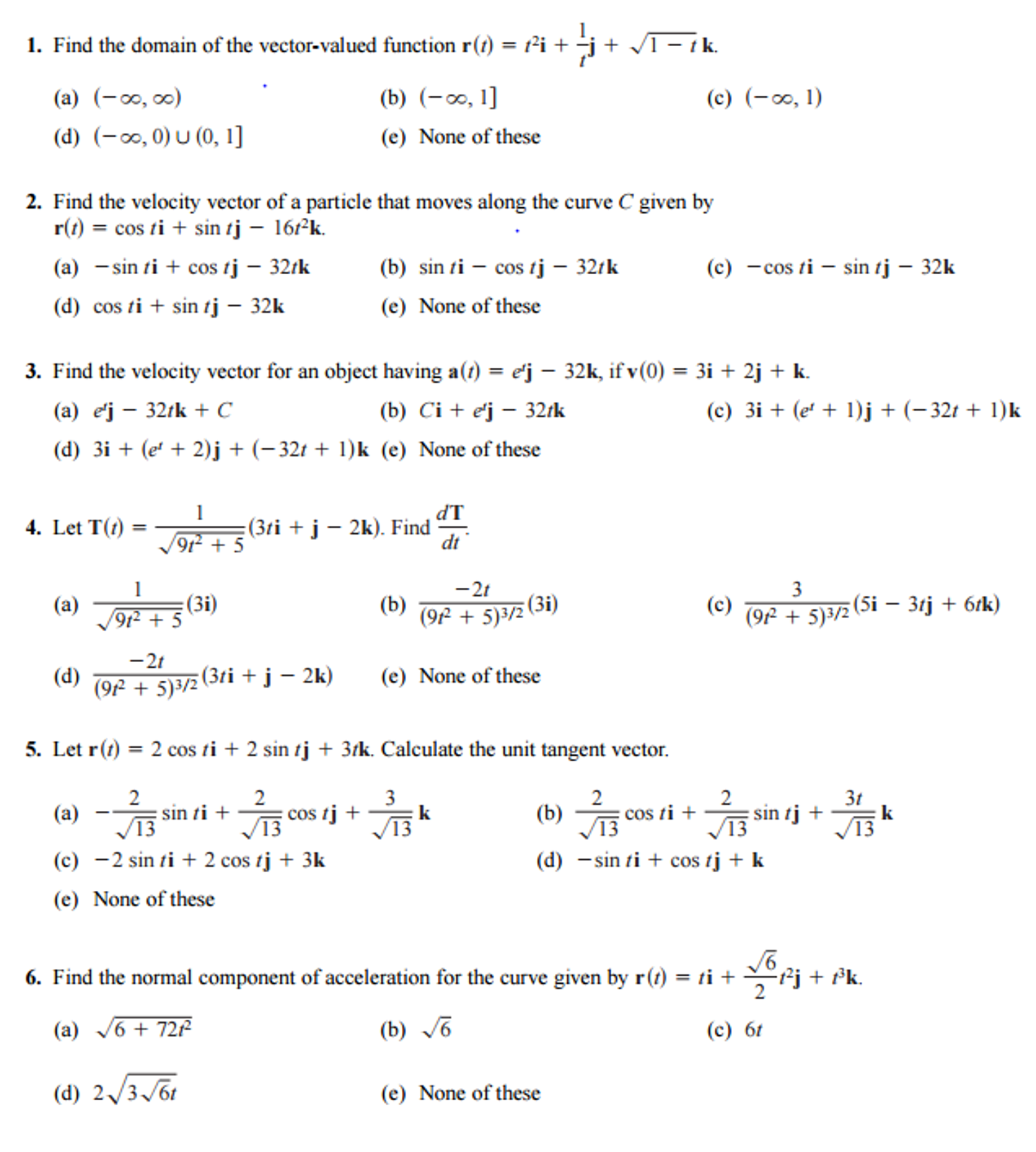 Solved Find the domain of the vector-valued function r(t) = | Chegg.com