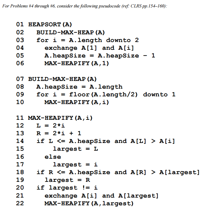 Solved For Problems #4 through #6, consider the following | Chegg.com