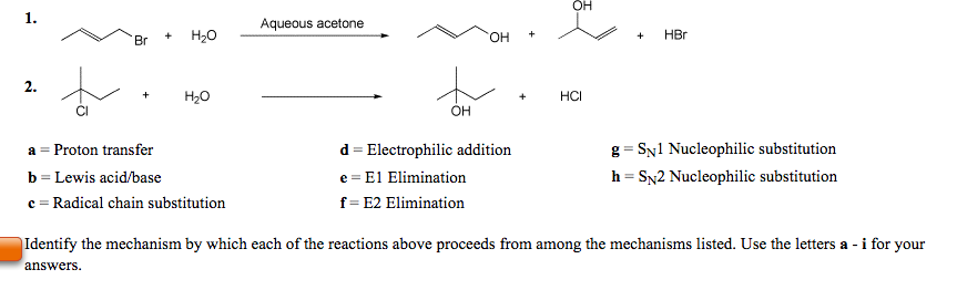 Solved Ethanol HCl conc. HBr H2O Br OH g SN1 Nucleophilic | Chegg.com