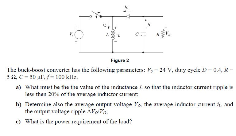 Solved The buck-boost converter has the following | Chegg.com