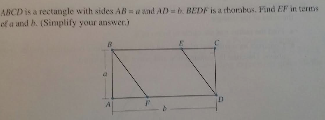 Solved ABCD Is A Rectangle With Sides Ab = A And AD = B. | Chegg.com