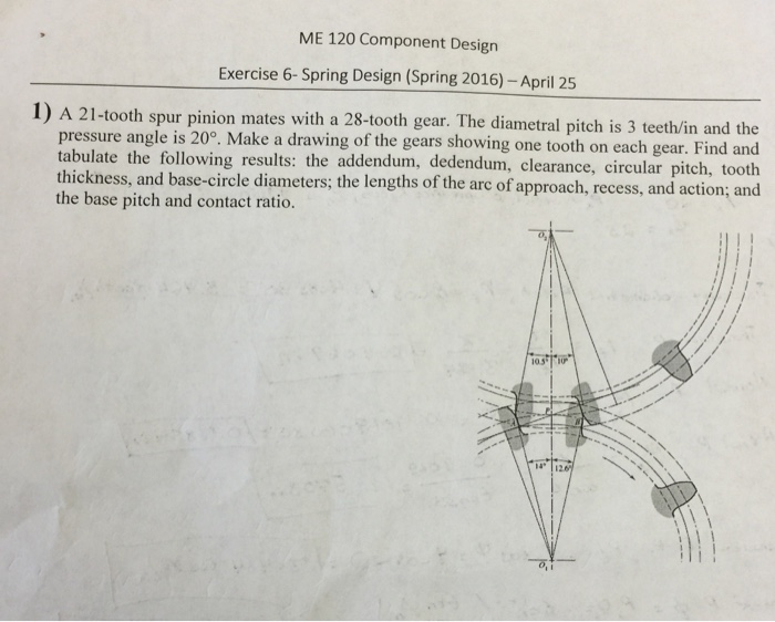 Solved A 21tooth spur pinion mates with a 28tooth gear.