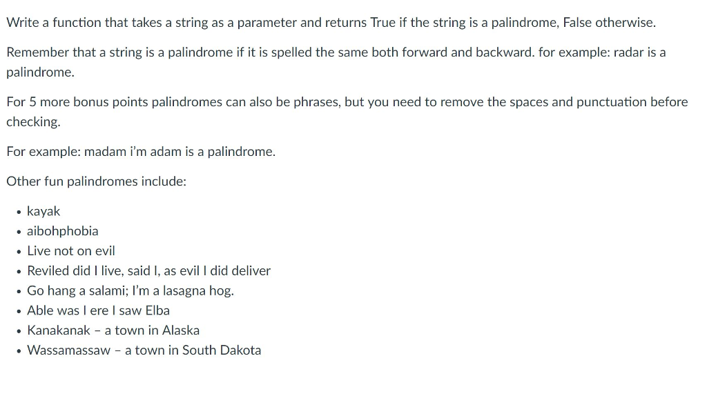 Solved Write a function that takes a string as a parameter | Chegg.com