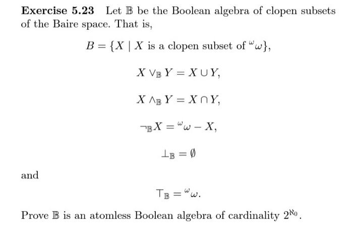 Solved Let B be the Boolean algebra of elopen subsets of the | Chegg.com