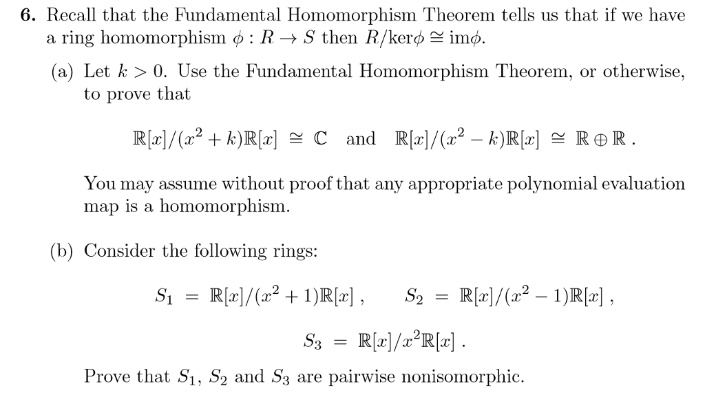 Solved Recall That The Fundamental Homomorphism Theorem | Chegg.com