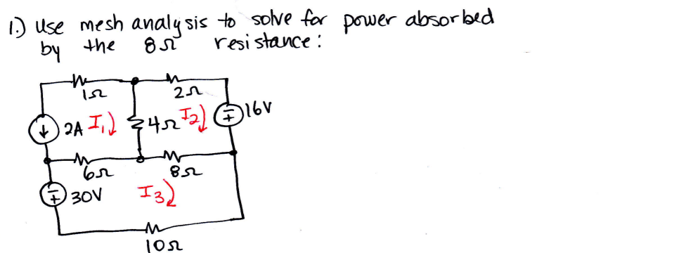 Solved Use mesh analysis to solve for power absorbed by the | Chegg.com