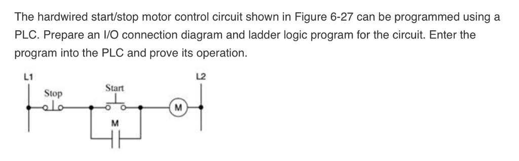 Solved The Hardwired Start/stop Motor Control Circuit Shown | Chegg.com