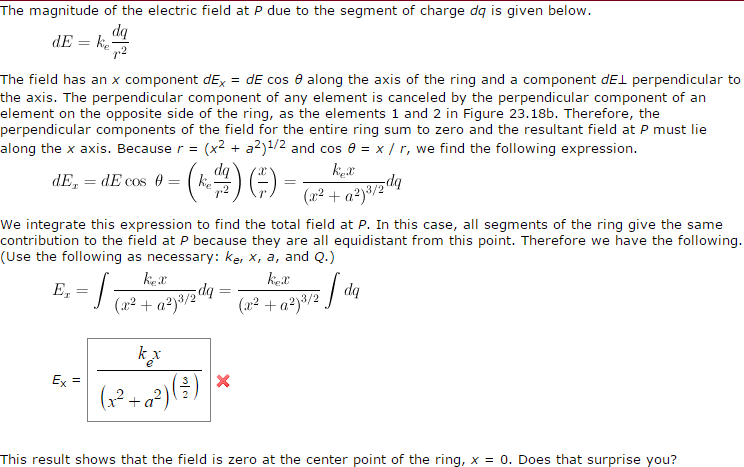 Solved The magnitude of the electric field at P due to the | Chegg.com