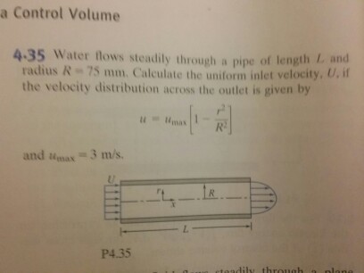 flows steadily radius calculate length control solved mechanics