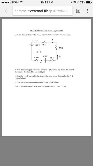 Solved Consider The Circuit Shown Below Assume The