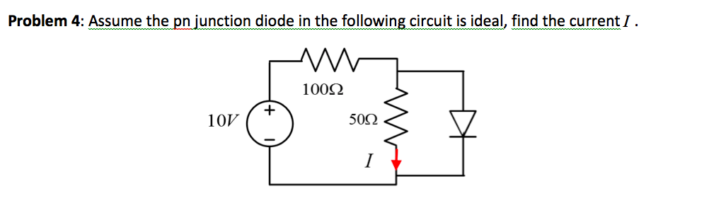 Solved Problem 4: Assume the pn junction diode in the | Chegg.com