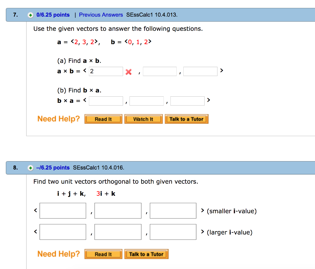 Solved Use The Given Vectors To Answer The Following Chegg solved-use-the-given-vectors-to-answer-the-following-chegg