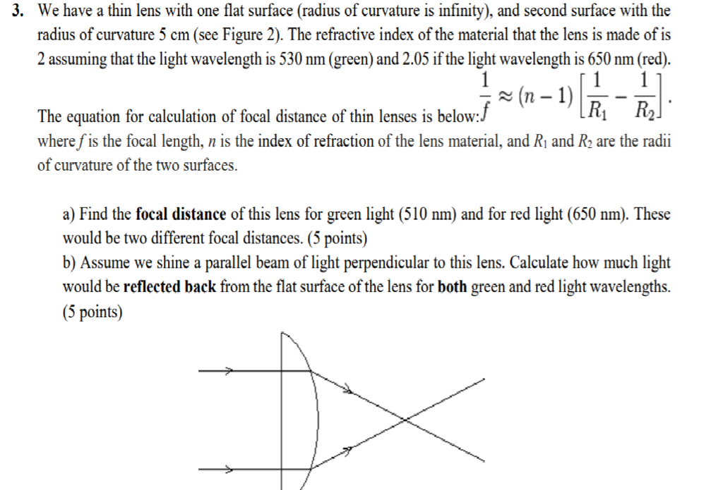 solved-3-we-have-a-thin-lens-with-one-flat-surface-radius-chegg