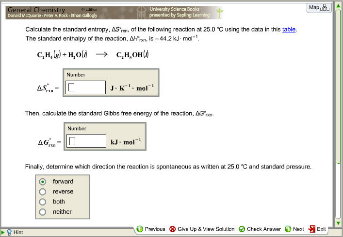 Solved Calculate the standard entropy S rxn of the Chegg