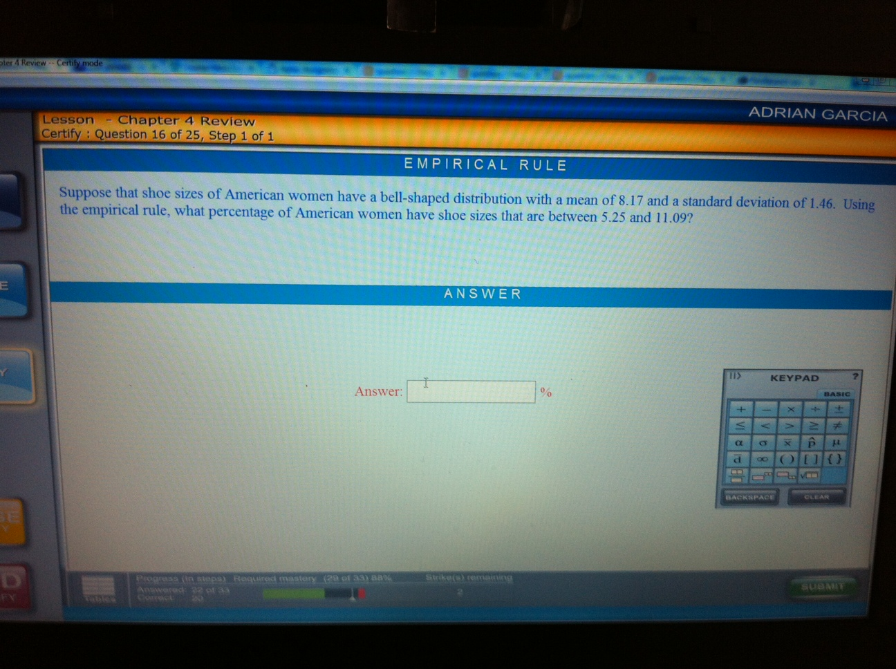 Solved Suppose that shoe sizes of American women have a