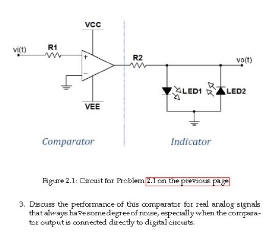 Solved Discuss The Performance Of This Comparator For Real | Chegg.com