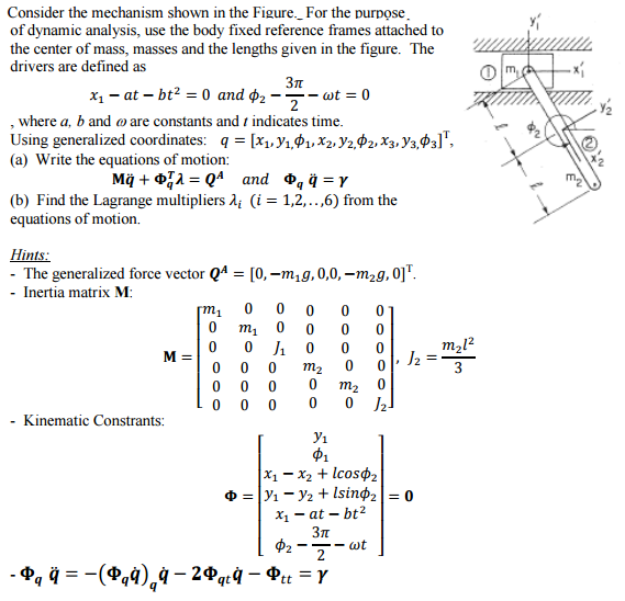 Consider The Mechanism Shown In The Figure For The Chegg