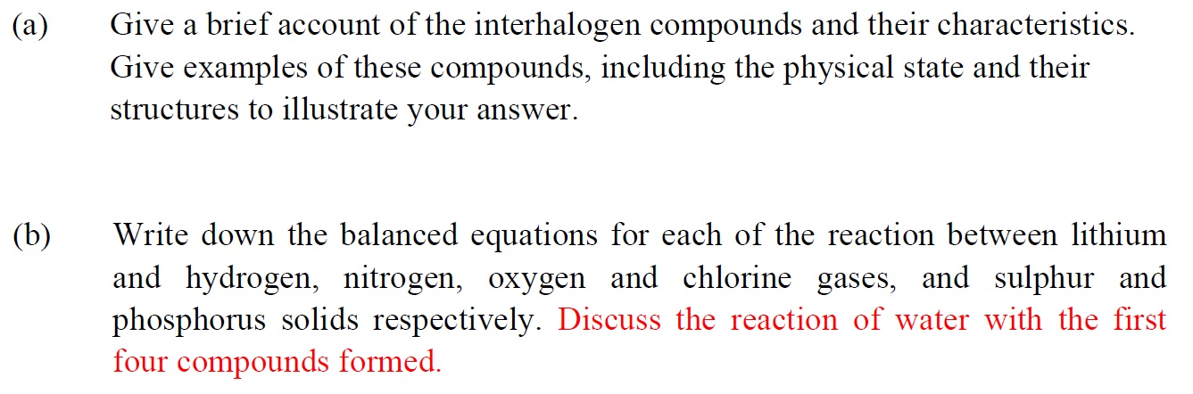 What Are Interhalogen Compounds Give Two Examples