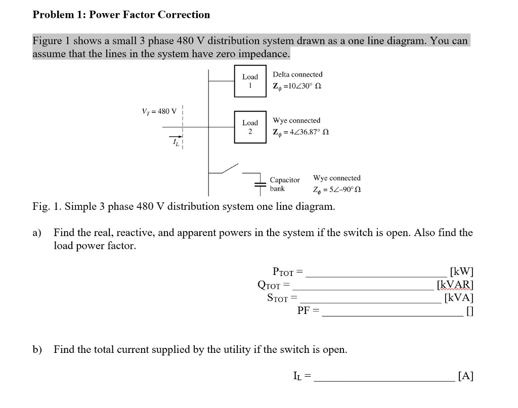 Solved Problem 1: Power Factor Correction Figure 1 shows a | Chegg.com