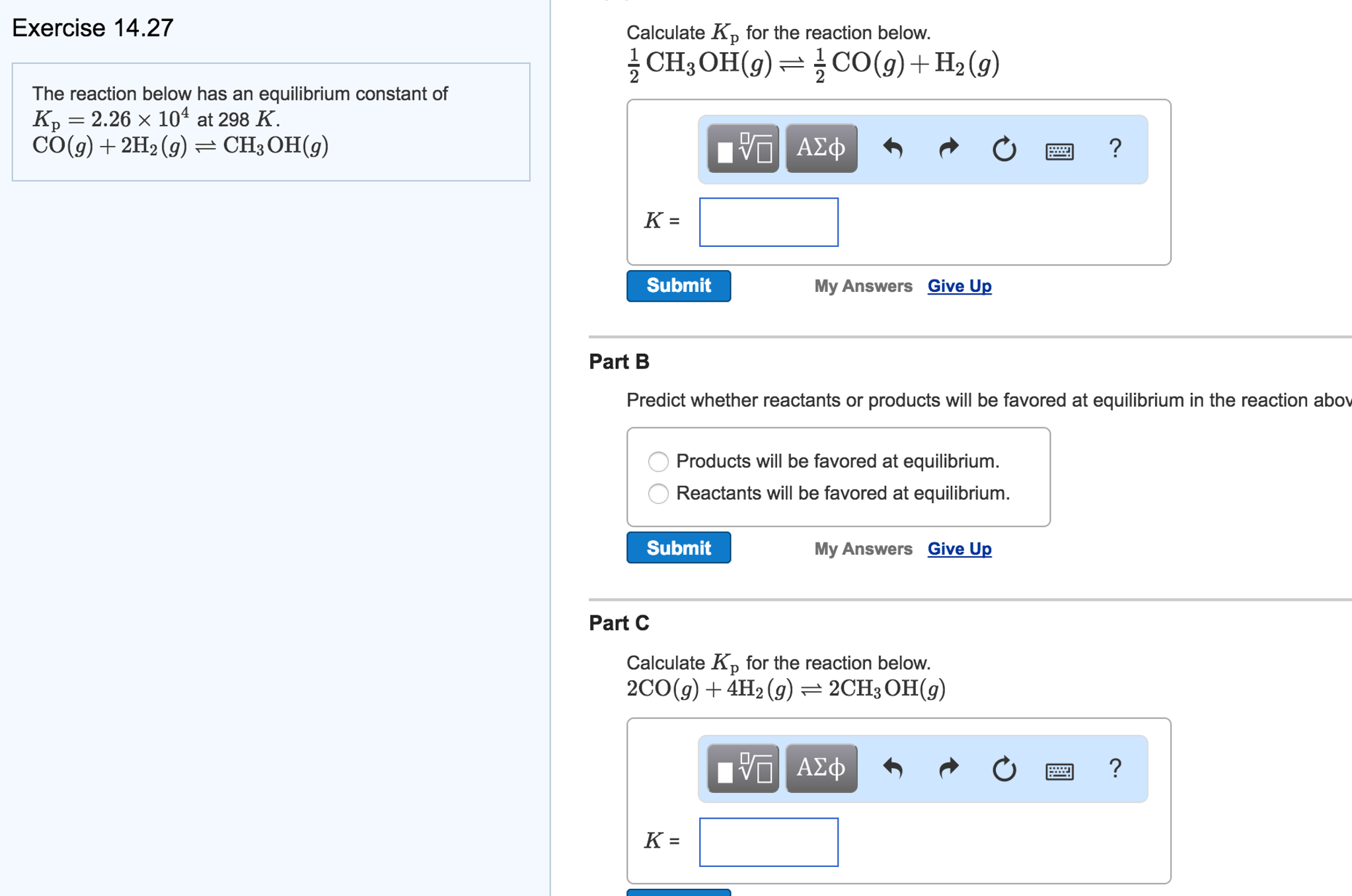 Solved: The Reaction Below Has An Equilibrium Constant Of ... | Chegg.com