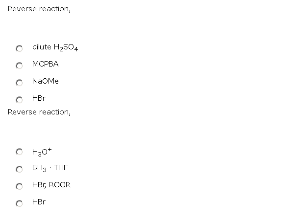 Solved Question 1 Choose the appropriate reagents for the | Chegg.com