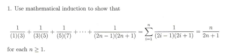 Solved Use Mathematical Induction To Show That For Each N Chegg Solved Use Mathematical Induction To Show That For Each N Chegg