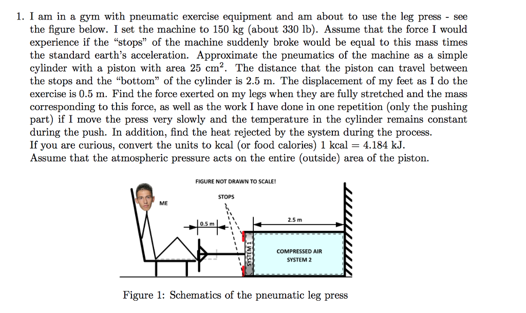 I am in a gym with pneumatic exercise equipment and