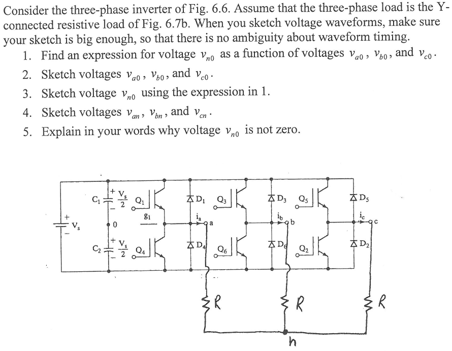 Solved Consider the three-phase inverter of Fig. 6.6. Assume | Chegg.com