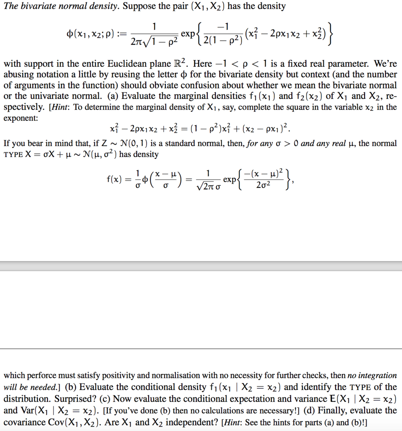 The Bivariate Normal Density Suppose The Pair X 1 Chegg The bivariate normal density suppose the pair x 1 chegg
